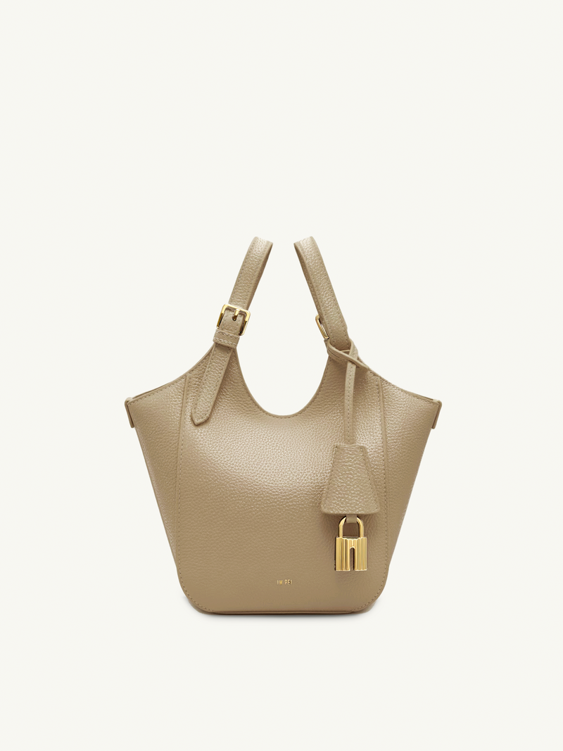 Ines Padlock Tote Bag - Gray Beige