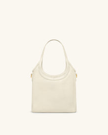 Brooke Mini Belted Embellished Orchid Beaded Top Handle Bag - Ivory