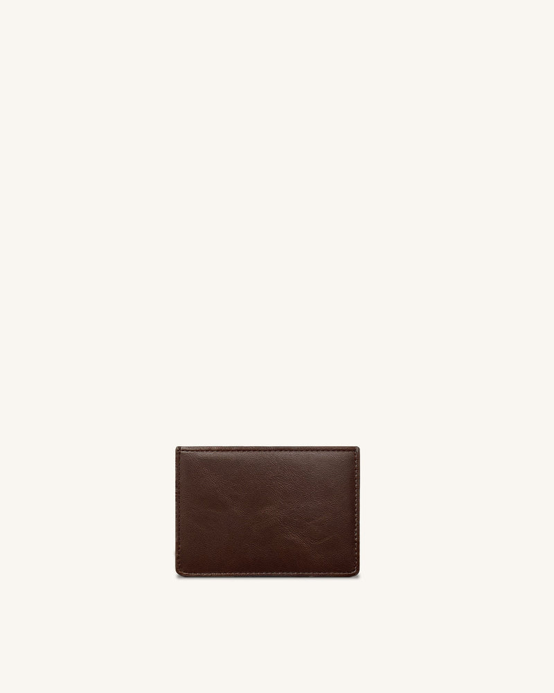 Maeve Dachshund Metal Emblem Card Holder - Chocolate