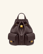 Avery Pebbled Drawstring Utility Backpack – Dark Brown