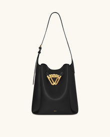 Charlene Double Buckle Hobo Bag - Black