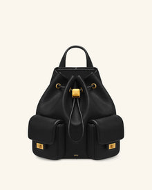 Avery Pebbled Drawstring Utility Backpack – Black