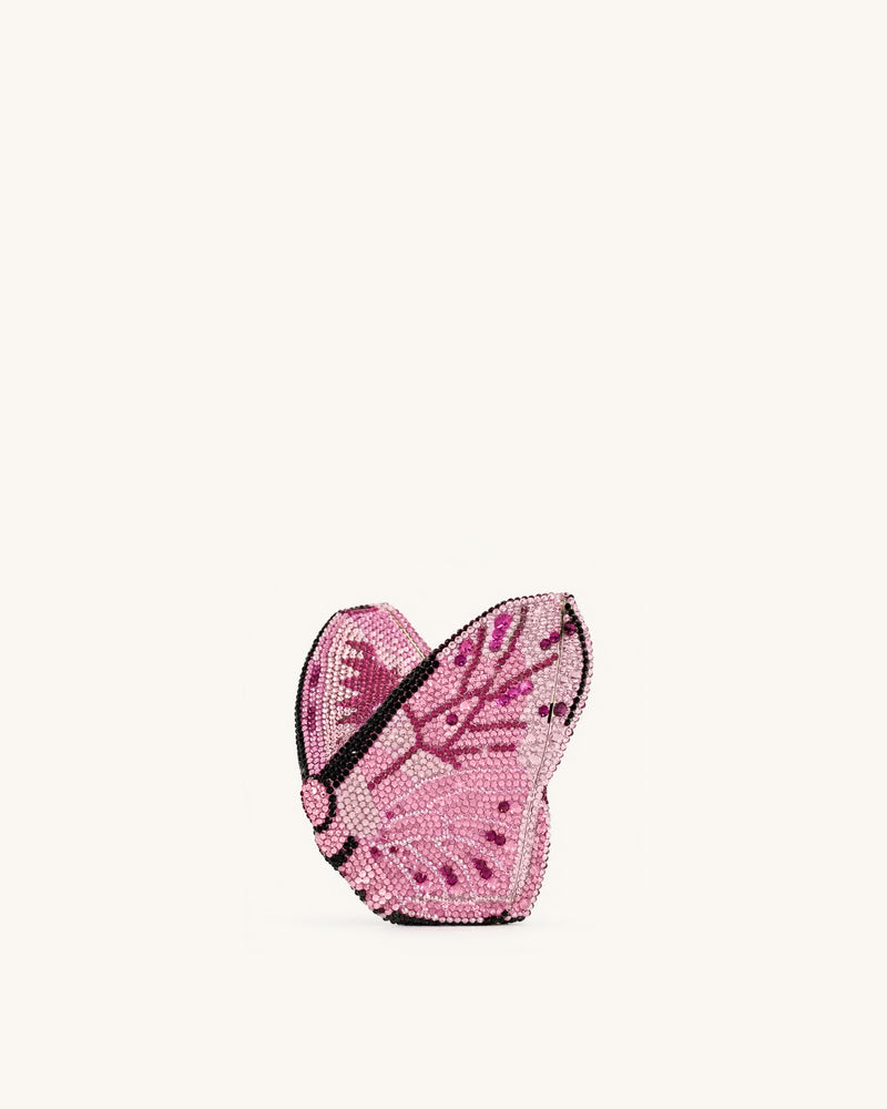 Paisley Crystal Butterfly Clutch - Pink