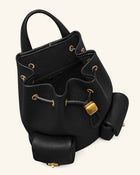 Avery Pebbled Drawstring Utility Backpack – Black
