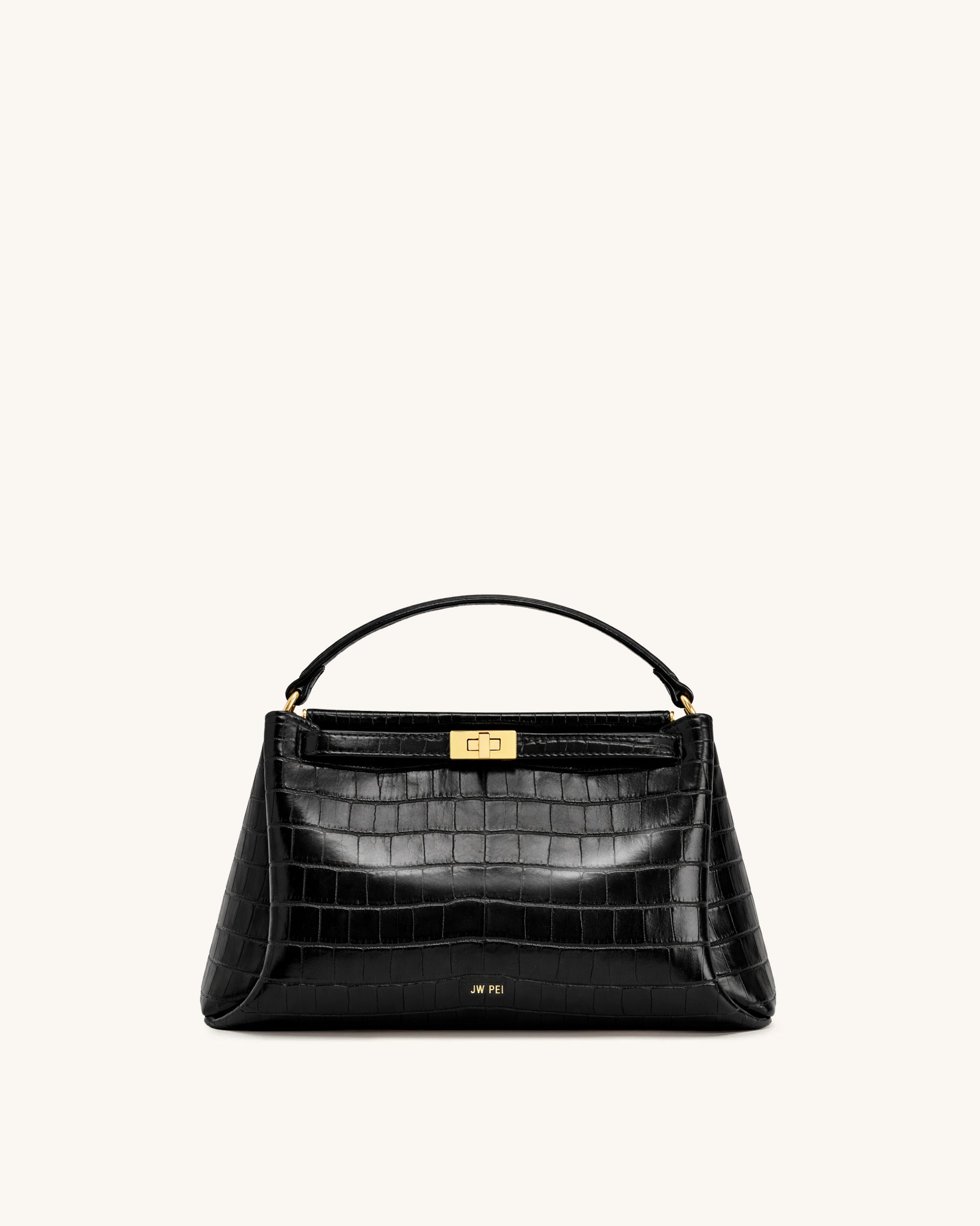 Carmen Top Handle Bag - Black Croc
