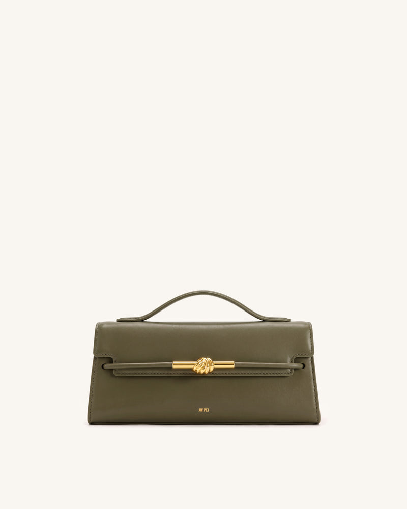 Lena Metal Rope Knot Top Handle Bag - Olive Green