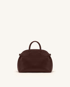 Arden Curved Top Handle Bag - Dark Brown