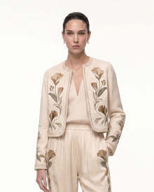 Calla Lily Printed Jacket - Ivory