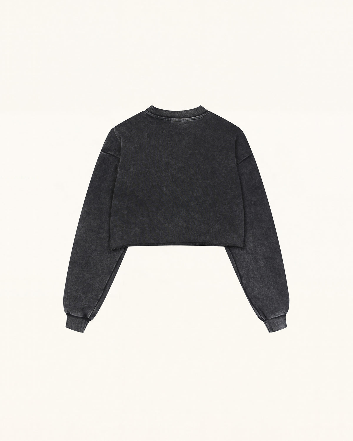 Sparkling Pink Crystal Bow Cropped Sweatshirt - Black