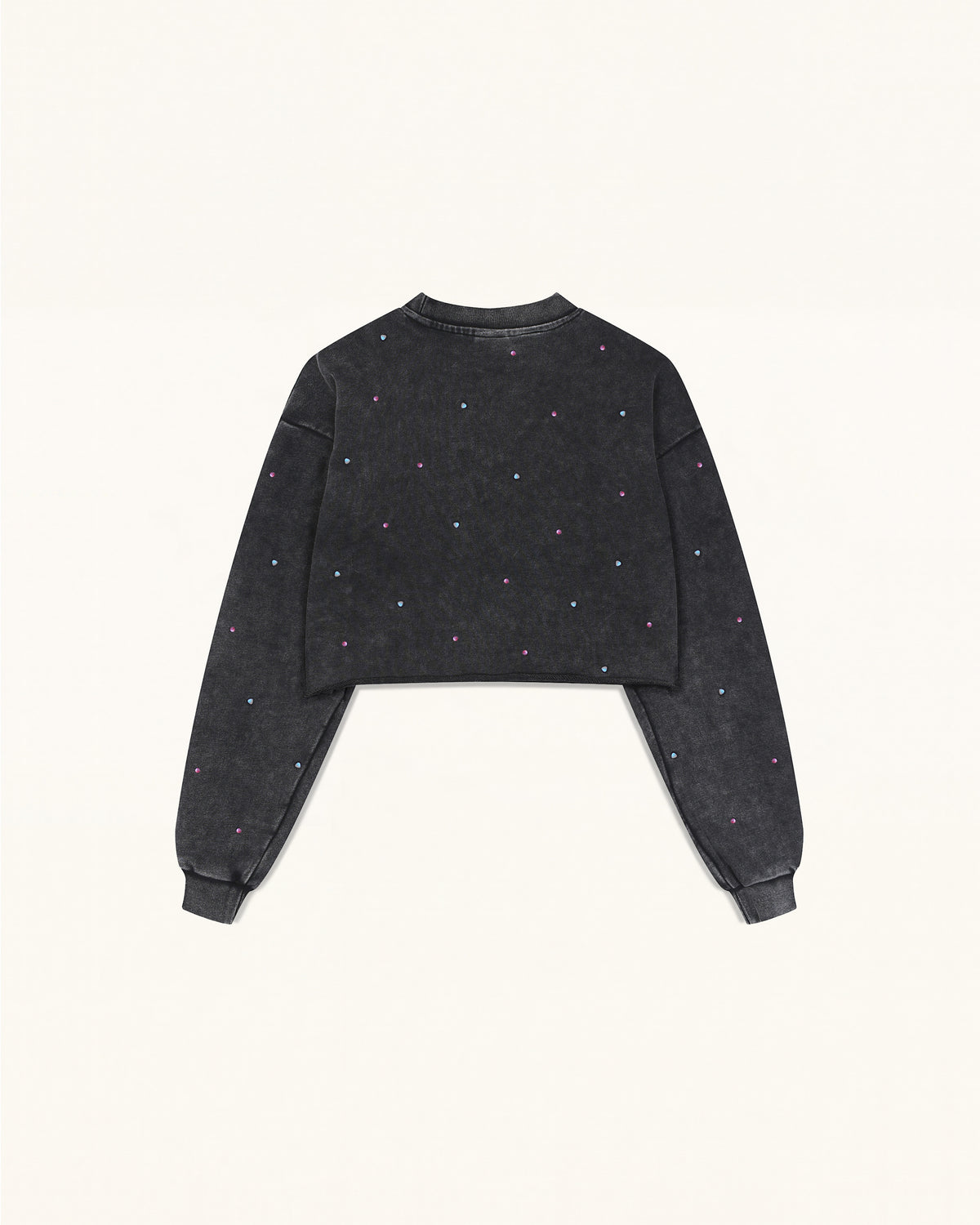Candy Resin Heart  Sweatshirt - Black