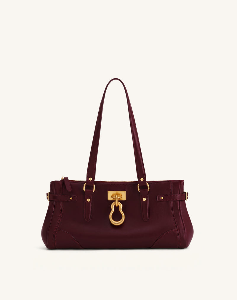 Yvette Elongated Tote Bag - Burgundy