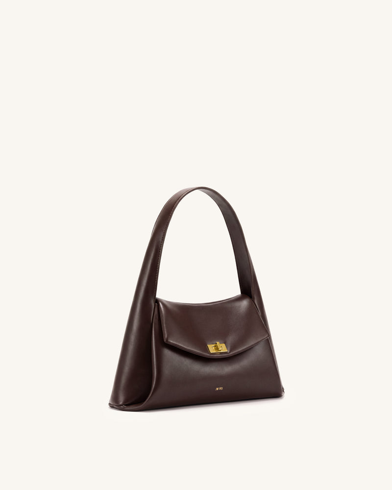 Carmen Flap Top Handle Bag - Dark Brown