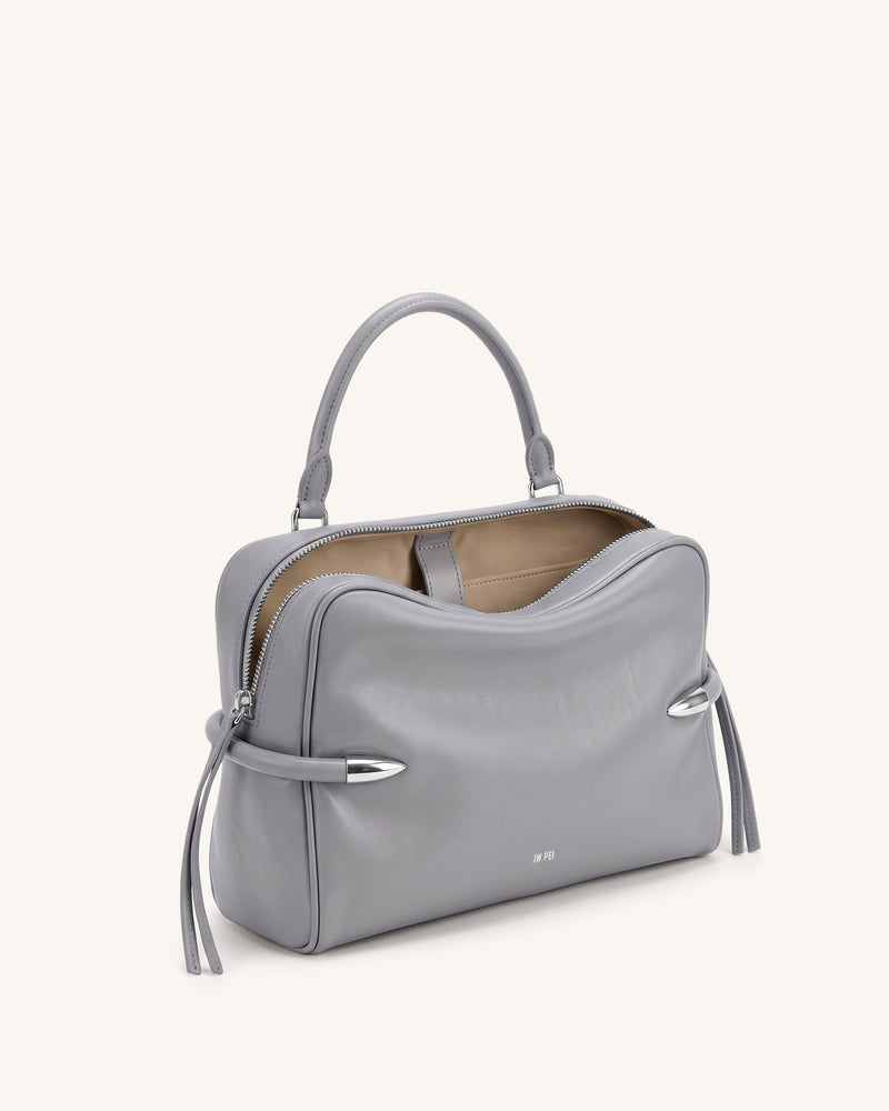 Callie Tusk Detail Shoulder Bag - Mist Gray