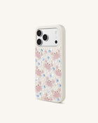 Crab Pattern Faux Pearl Phone Case - White