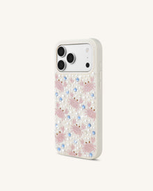 Crab Pattern Faux Pearl Phone Case - White