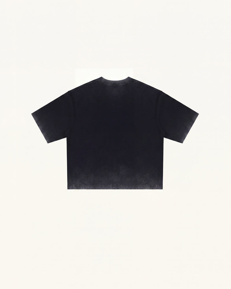 The Enchanted Rhinestone Rose Tee - Faded Black