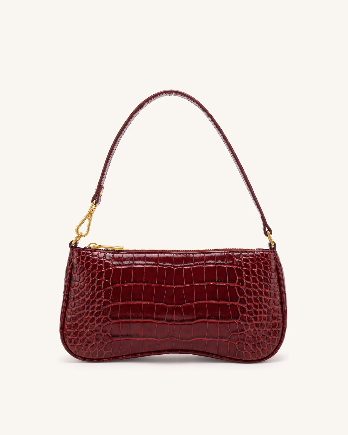 Eva Shoulder Handbag - Deep Red Croc