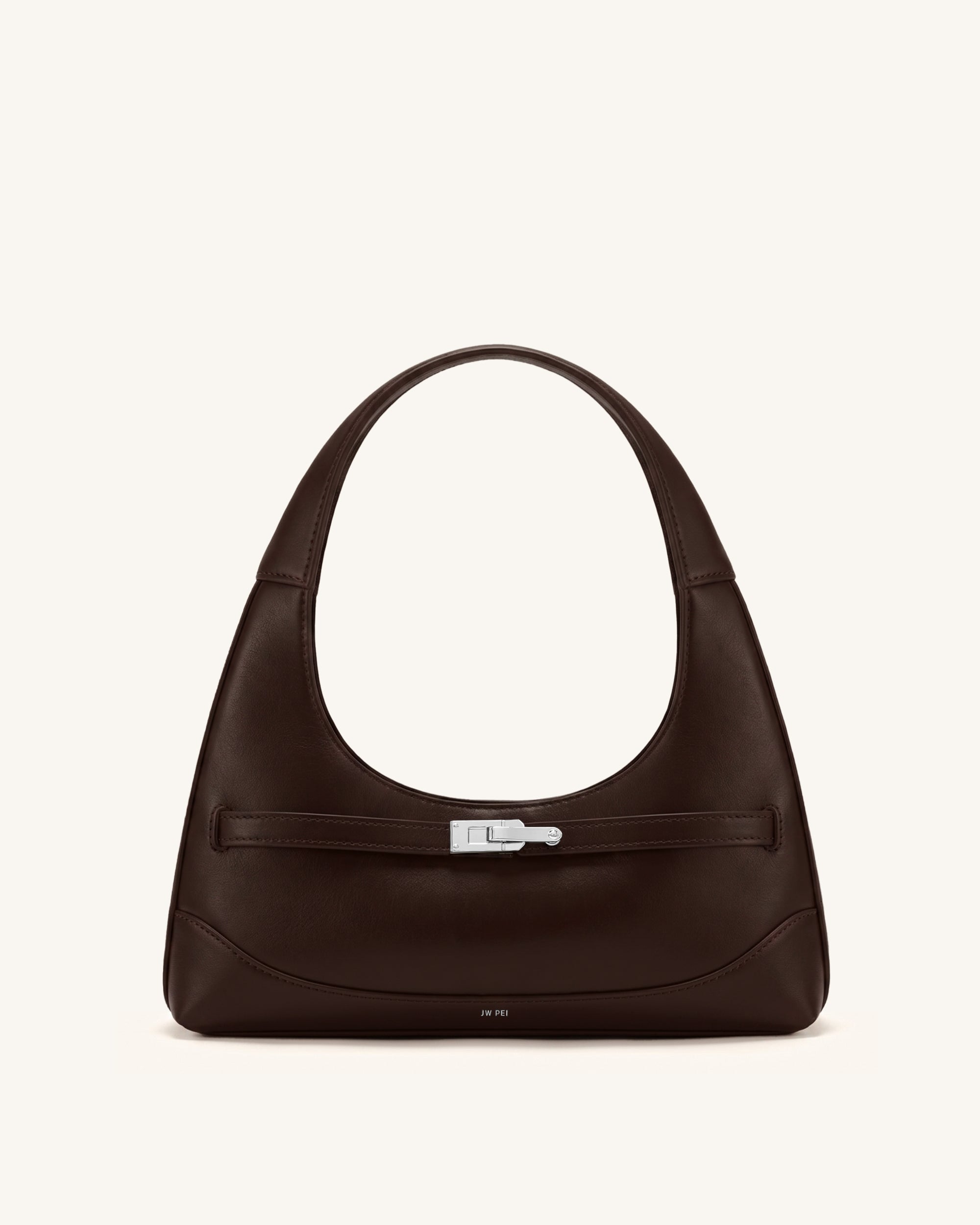 Noelle Belted Shoulder Bag - Dark Brown