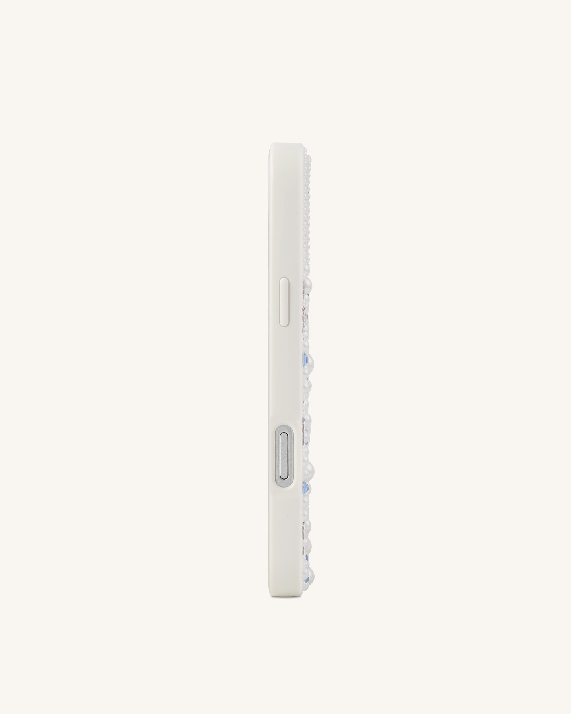 Crab Pattern Faux Pearl Phone Case - White