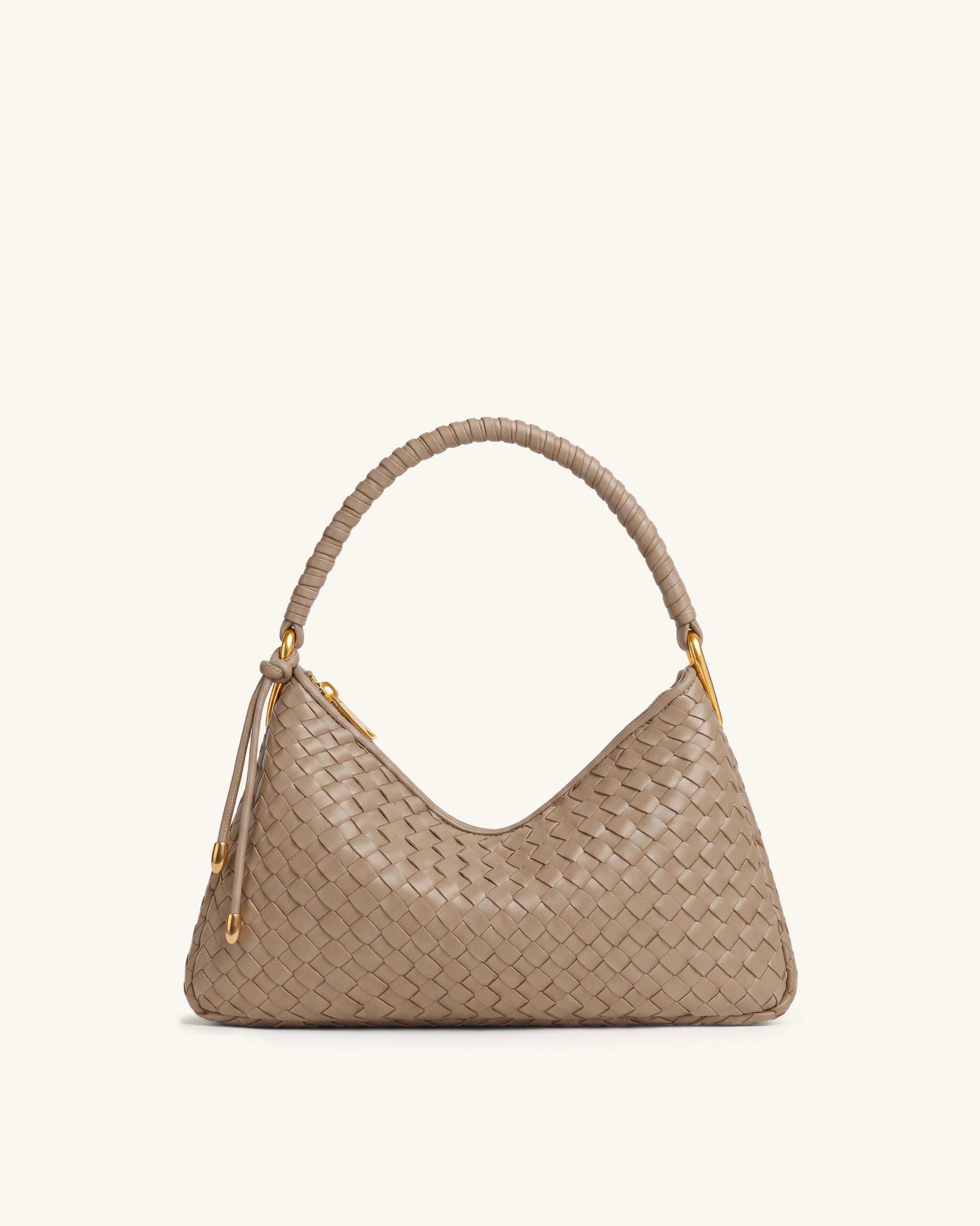 Lorena Woven Shoulder Bag - Light Brown