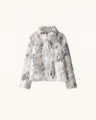 Faux Fur Jacket - White Leopard