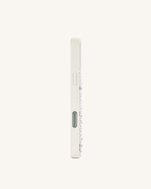 Pearl Artificial Crystal Ribbon Bow Phone Case - White
