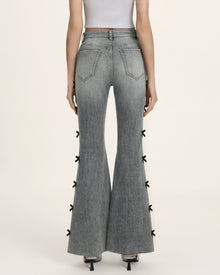 Black Velvet Bow Boogie Child Fray Jeans - Smoke and Mirrors