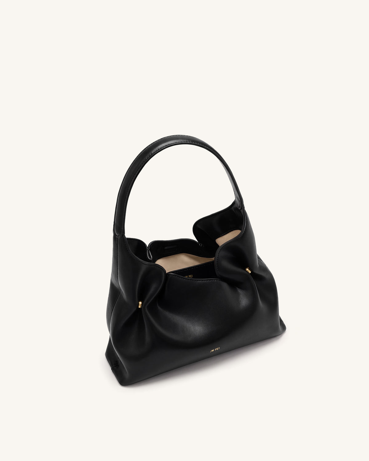 Velora Smooth Hobo Shoulder Bag - Black