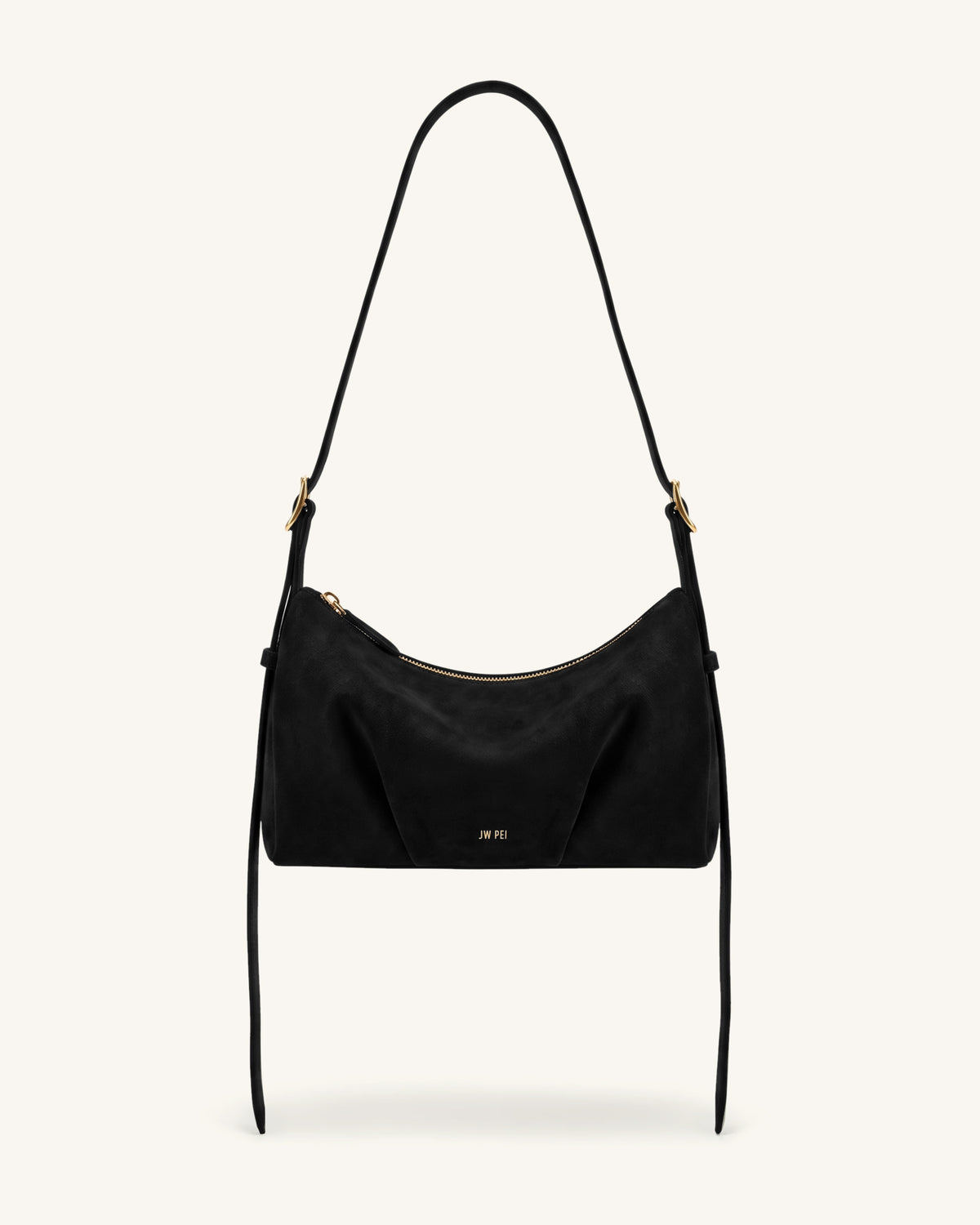 Loriette Faux Suede Crossbody Bag - Black
