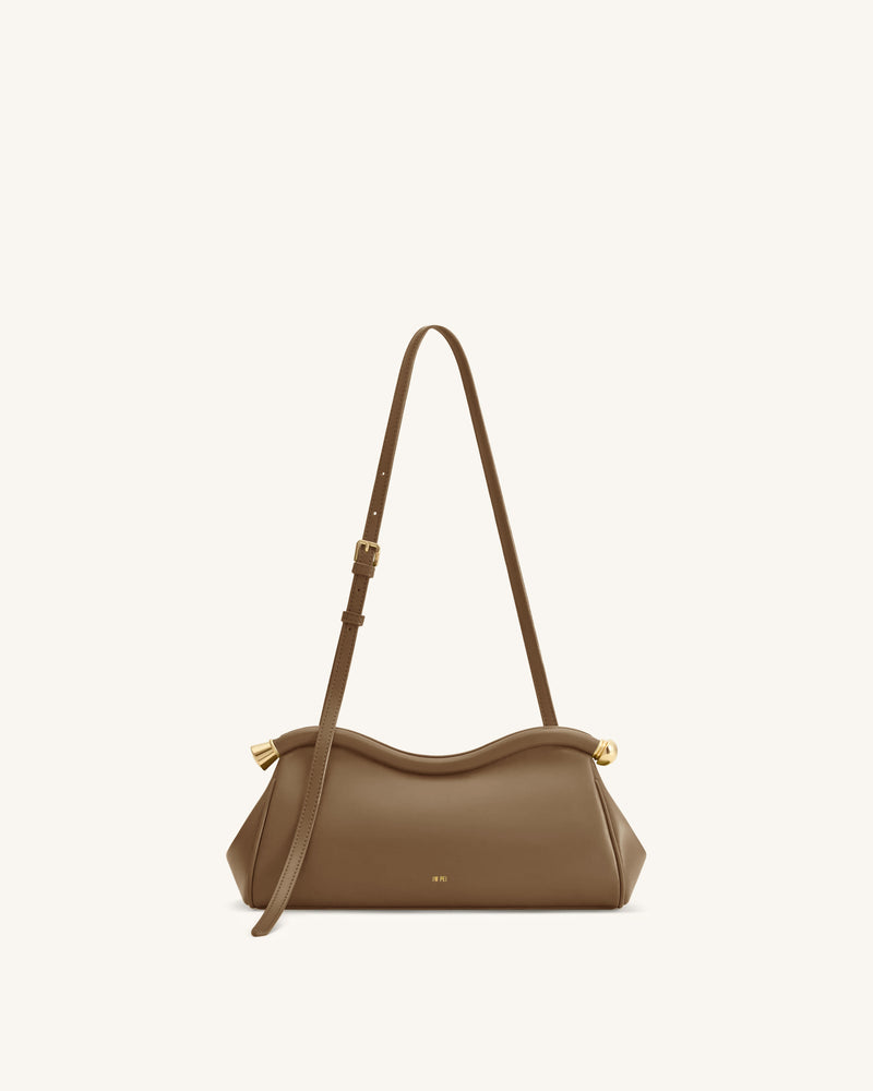 Naomi Curved Shoulder Bag - Tea Brown