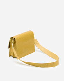 Mini Flap Bag - Mustard Croc