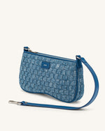 Eva Shoulder Handbag - Blue Denim Weave