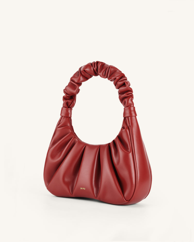 Gabbi Ruched Hobo Handbag - Chili