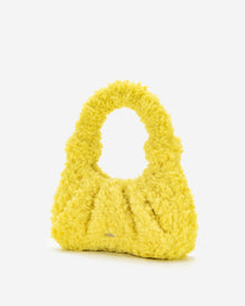 Gabbi Faux Fur Hobo Handbag - Yellow