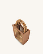 FEI Faux Bamboo Woven Phone Bag - Brown