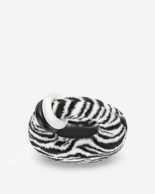 Abacus Zebra Print Faux Fur Top Handle Bag - Black & White