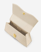 Molly Top Handle Bag - Light Beige Croc
