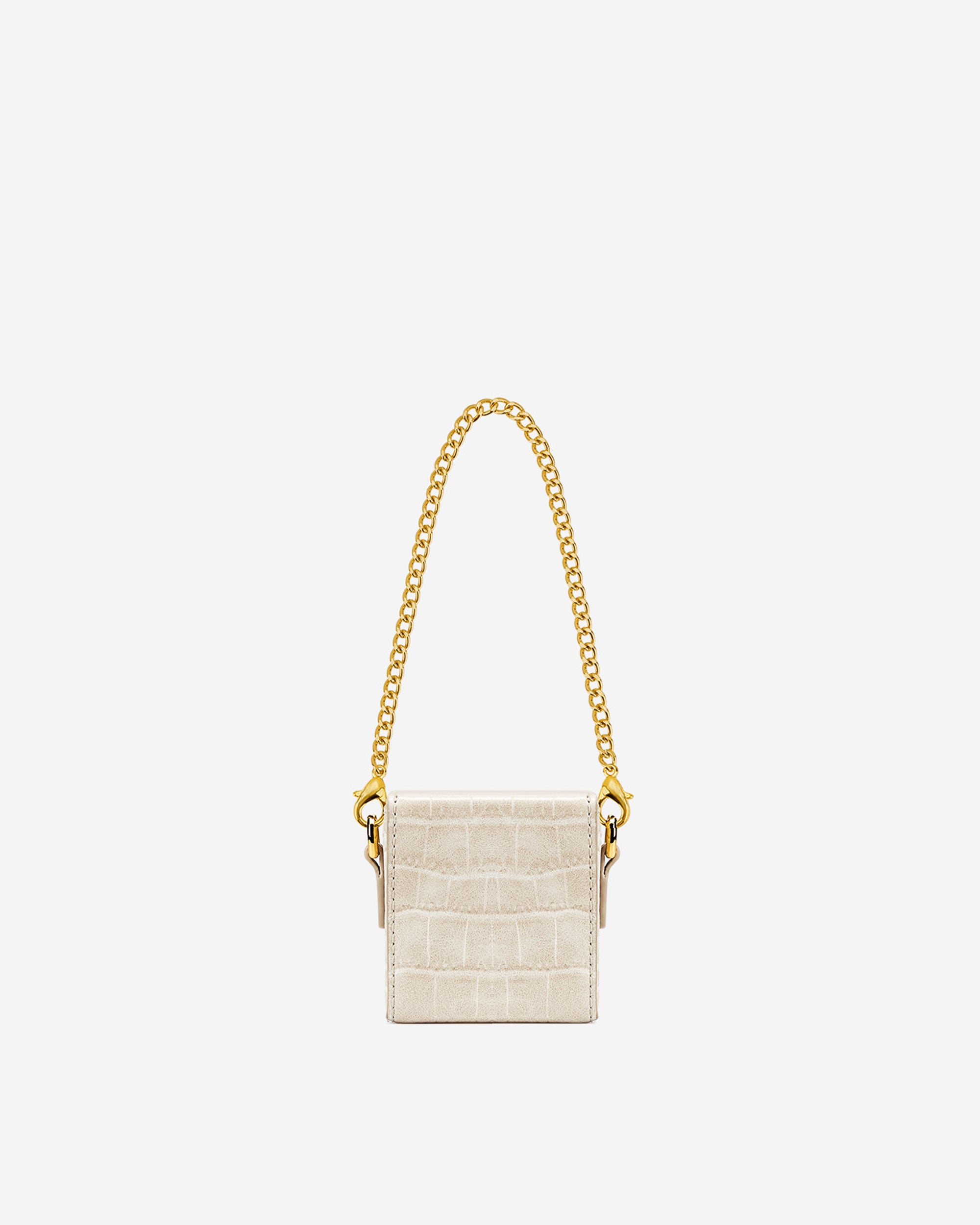 Square Mini Box - Ivory  Croc