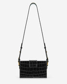 Grace Box Bag - Black Croc