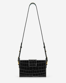 Grace Box Bag - Black Croc