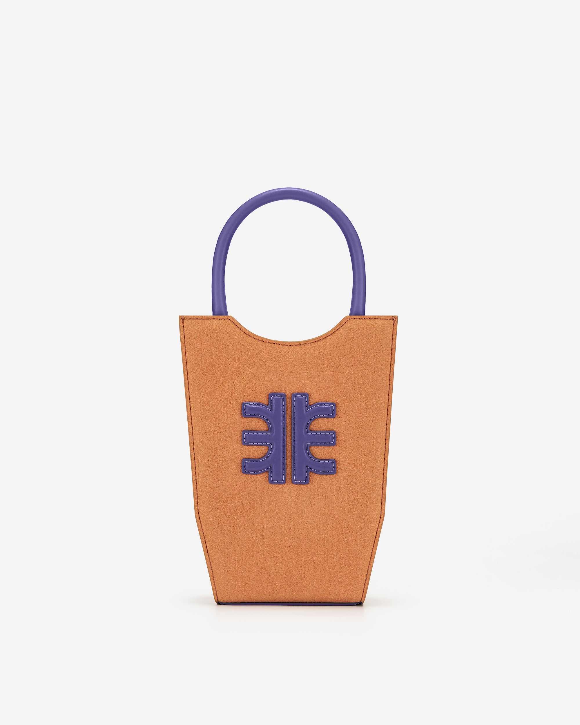 FEI Faux Suede Phone Bag - Orange & Purple