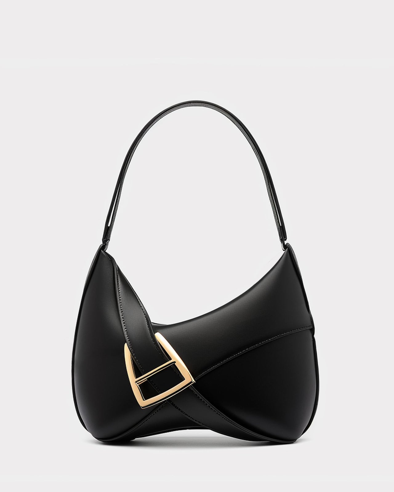 Asymmetric Shoulder Bag- Black